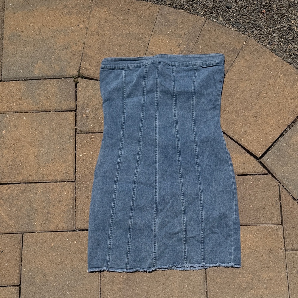 Denim Strapless Dress